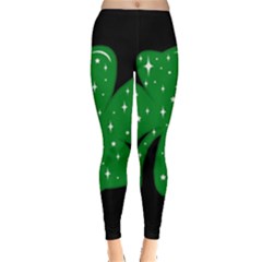 Sparkly Clover Leggings  by Valentinaart