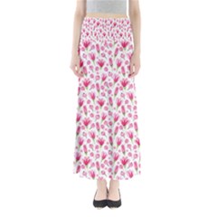 Watercolor Spring Flowers Pattern Full Length Maxi Skirt