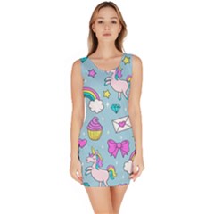 Cute Unicorn Pattern Bodycon Dress by Valentinaart