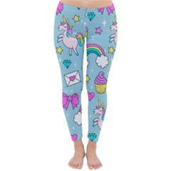 Cute Unicorn Pattern Classic Winter Leggings by Valentinaart