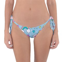 Cute Unicorn Pattern Reversible Bikini Bottom by Valentinaart