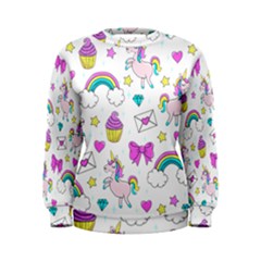 Cute Unicorn Pattern Women s Sweatshirt by Valentinaart