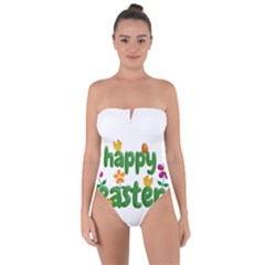 Happy Easter Tie Back One Piece Swimsuit by Valentinaart