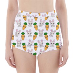 Easter Kawaii Pattern High-waisted Bikini Bottoms by Valentinaart