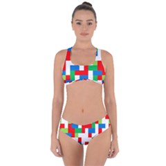 Geometric Maze Chaos Dynamic Criss Cross Bikini Set
