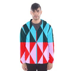 Geometric Pattern Design Angles Hooded Wind Breaker (men) by Nexatart