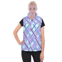 Diagonal Plaid Gingham Stripes Women s Button Up Vest by Nexatart