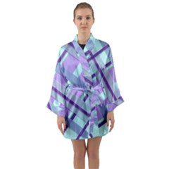 Diagonal Plaid Gingham Stripes Long Sleeve Kimono Robe by Nexatart