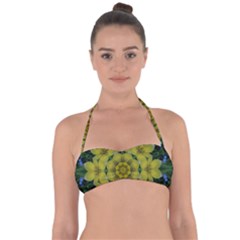 Fantasy Plumeria Decorative Real And Mandala Halter Bandeau Bikini Top by pepitasart