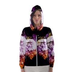 Awesome Eagle With Flowers Hooded Wind Breaker (women) by FantasyWorld7