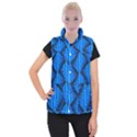 Abstract Waves Motion Psychedelic Women s Button Up Vest View1