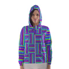 Geometric Textile Texture Surface Hooded Wind Breaker (women)