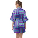 Geometric Textile Texture Surface Quarter Sleeve Kimono Robe View2