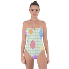 Easter Patches  Tie Back One Piece Swimsuit by Valentinaart