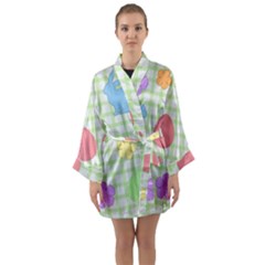 Easter Patches  Long Sleeve Kimono Robe by Valentinaart
