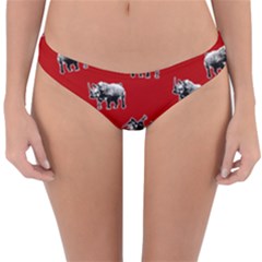 Rhino Pattern Reversible Hipster Bikini Bottoms by Valentinaart