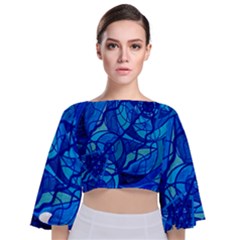 Arcturian Calming Grid - Tie Back Butterfly Sleeve Chiffon Top by tealswan