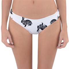 Rabbit Pattern Reversible Hipster Bikini Bottoms by Valentinaart