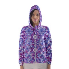 Cracked Oriental Ornate Pattern Hooded Wind Breaker (women) by dflcprints