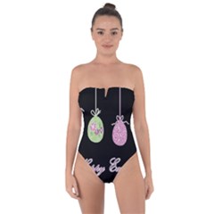 Easter Eggs Tie Back One Piece Swimsuit by Valentinaart