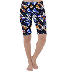 Multicolor Geometric Abstract Pattern Cropped Leggings  by dflcprints