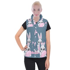 Easter Bunny  Women s Button Up Vest by Valentinaart