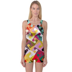 Colorful Shapes                               Women s Boyleg One Piece Swimsuit by LalyLauraFLM