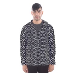 Black And White Tribal Print Hooded Wind Breaker (men) by dflcprints