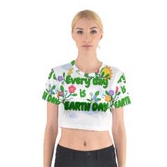 Earth Day Cotton Crop Top by Valentinaart