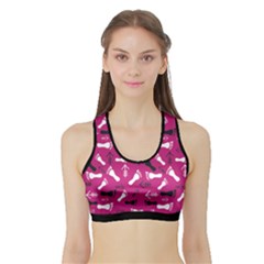 Hot Pink Sports Bra With Border by HASHHAB