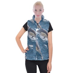 Dolphin 4 Women s Button Up Vest by trendistuff