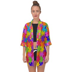 Colorful-10 Open Front Chiffon Kimono by ArtworkByPatrick