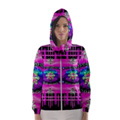 Flower Cartoon In A Cave Pop Art Hooded Wind Breaker (women) by pepitasart