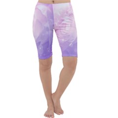 Beautiful Rose, Soft Violet Colors Cropped Leggings  by FantasyWorld7