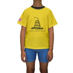 Gadsden Flag Don t Tread On Me Kids  Short Sleeve Swimwear by snek