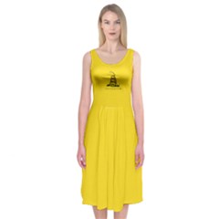 Gadsden Flag Don t Tread On Me Midi Sleeveless Dress by snek