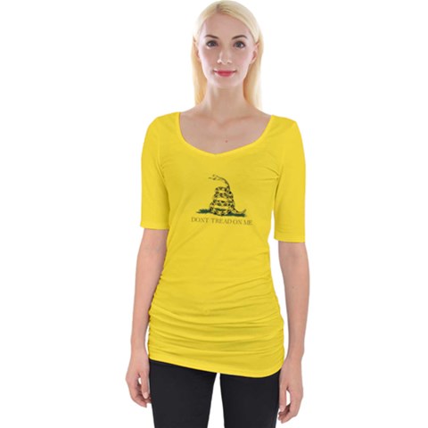 Gadsden Flag Don t Tread On Me Wide Neckline Tee by snek