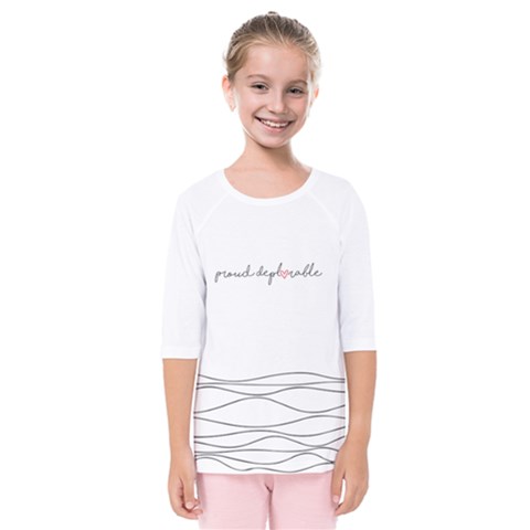 Proud Deplorable Maga Women For Trump With Heart Kids  Quarter Sleeve Raglan Tee by snek