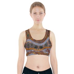 Aboriginal Traditional Pattern Sports Bra With Pocket by Sapixe