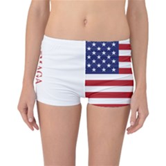 Maga Make America Great Again With Us Flag On Black Reversible Boyleg Bikini Bottoms by snek