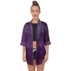 Abstract Purple Pattern Background Open Front Chiffon Kimono by Sapixe