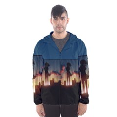 Art Sunset Anime Afternoon Hooded Wind Breaker (men) by Sapixe