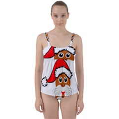 Child Of Artemis Christmas Animal Clipart Twist Front Tankini Set by Sapixe
