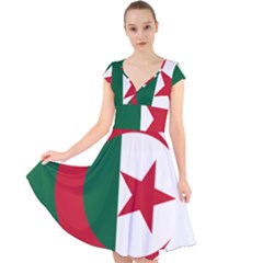 Roundel Of Algeria Air Force Cap Sleeve Front Wrap Midi Dress by abbeyz71