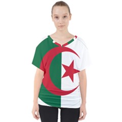 Roundel Of Algeria Air Force V-neck Dolman Drape Top by abbeyz71