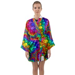 Colorful Trippy Long Sleeve Kimono Robe by Sapixe