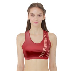 Cricket Ball Sports Bra With Border by Sapixe
