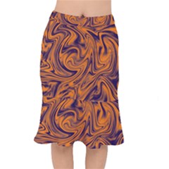 Orange And Purple Liquid Mermaid Skirt by berwies