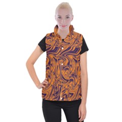 Orange And Purple Liquid Women s Button Up Vest by berwies