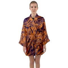 Orange And Purple Liquid Long Sleeve Kimono Robe by berwies